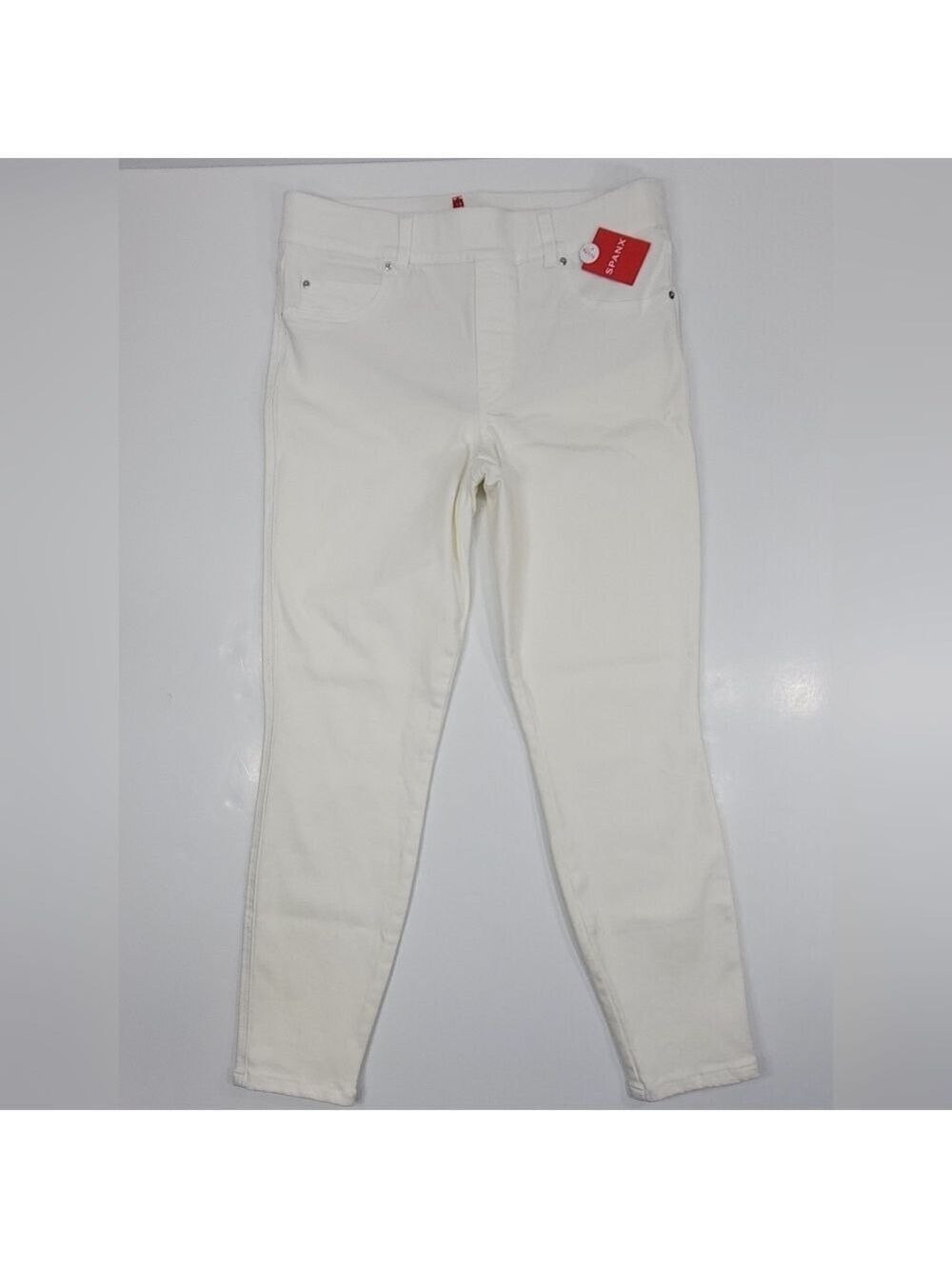 NWT Spanx Skinny Pull-On Jeans in White Women's Large Petite 20271Q NEW $128